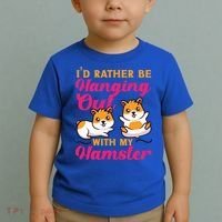 Cute Hamster I'd Rather Be Hanging Out With My Hamster Gift Toddler T-Shirt thumb 2