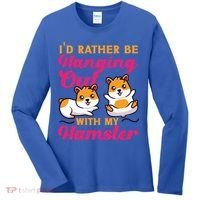 Cute Hamster I'd Rather Be Hanging Out With My Hamster Gift Women's Long Sleeve Shirt thumb 0