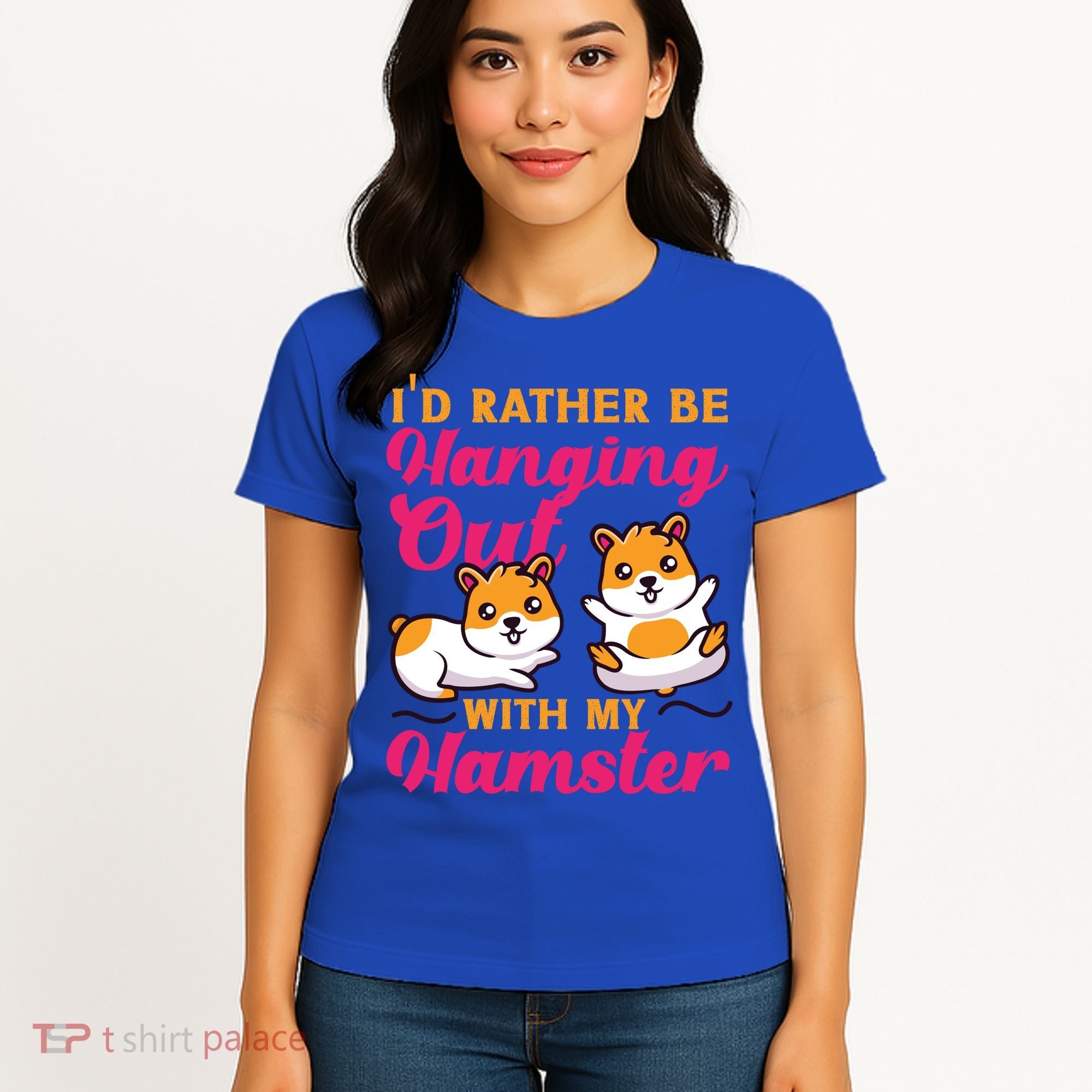 Cute Hamster I'd Rather Be Hanging Out With My Hamster Gift Women's T-Shirt