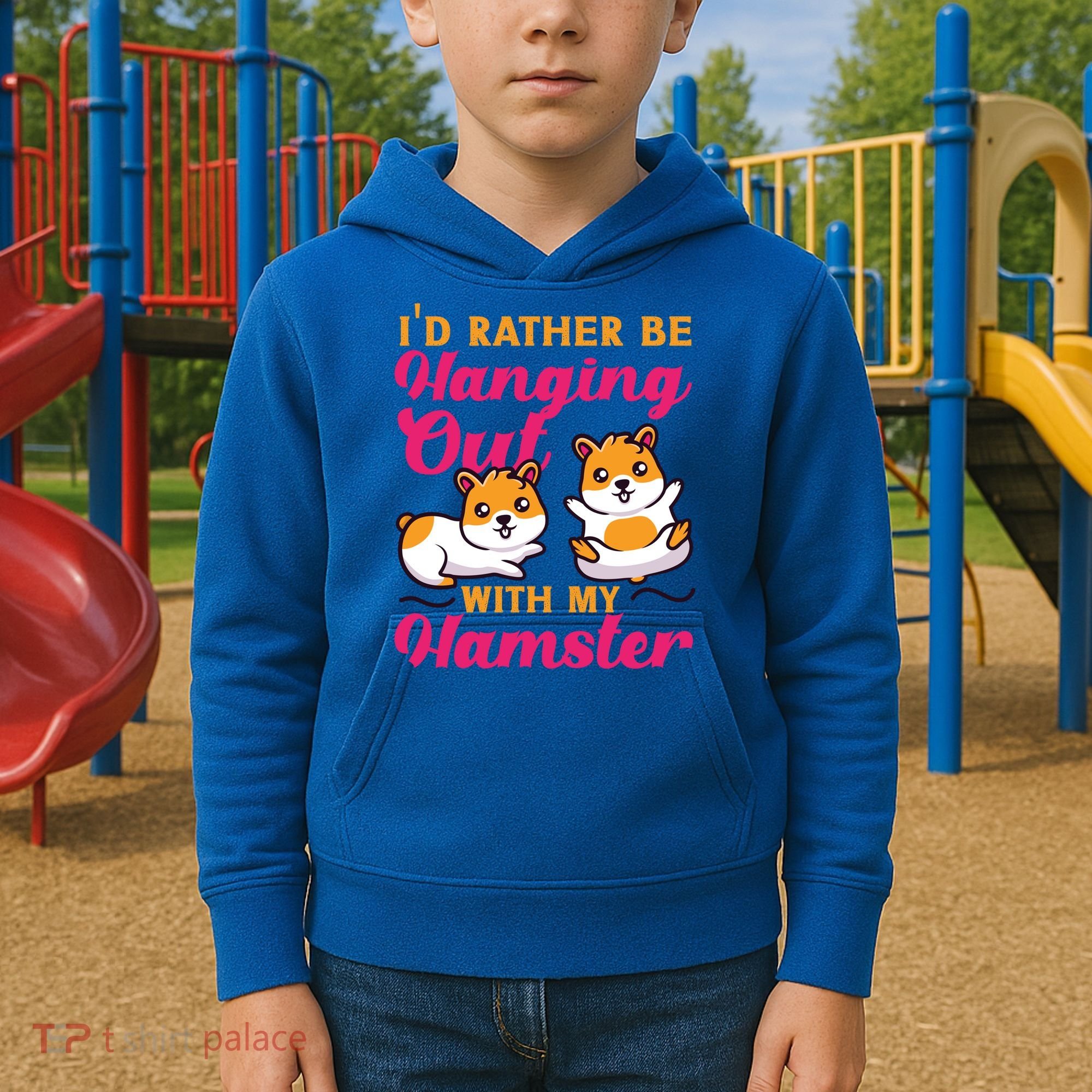 Cute Hamster I'd Rather Be Hanging Out With My Hamster Gift Kids Hoodie
