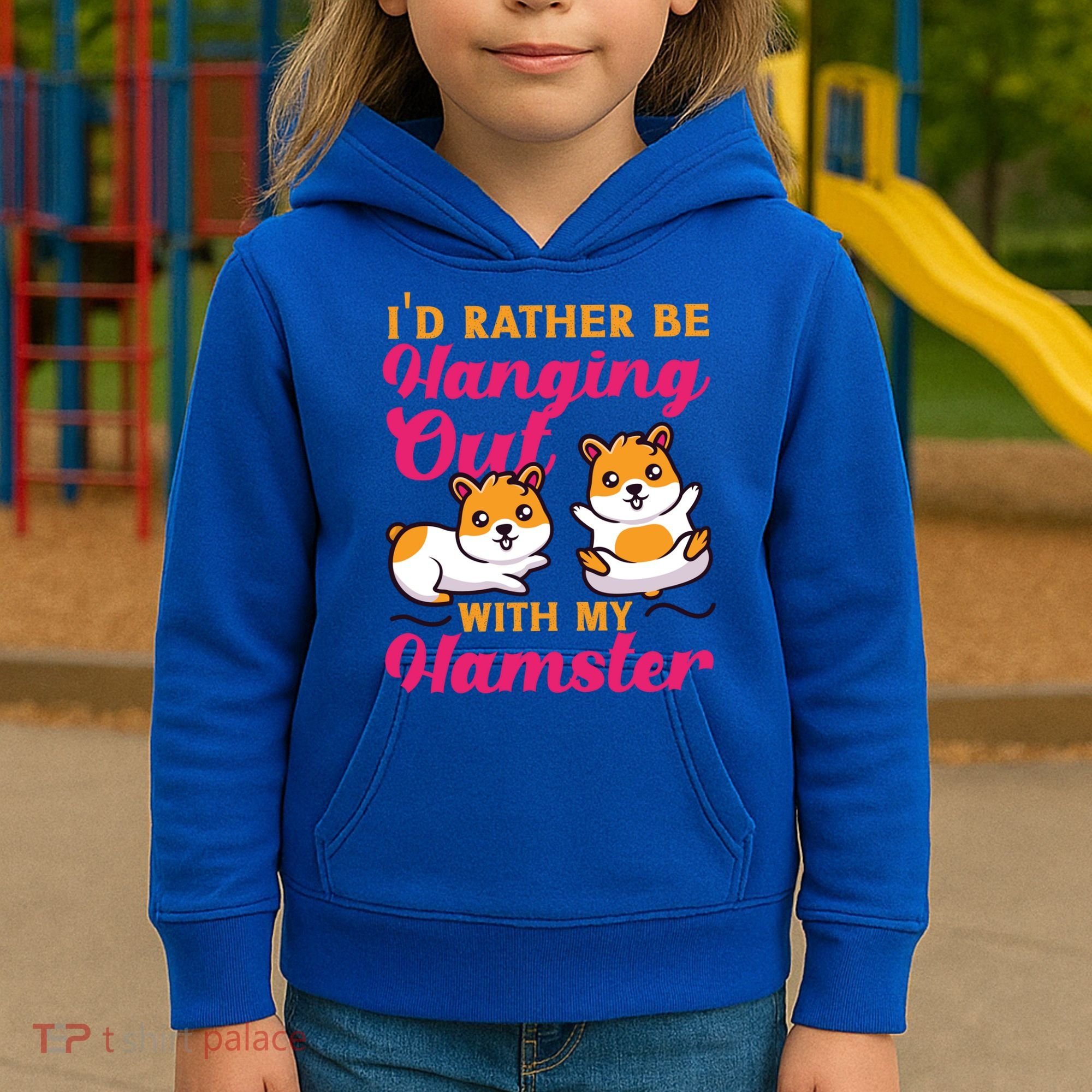 Cute Hamster I'd Rather Be Hanging Out With My Hamster Gift Kids Hoodie