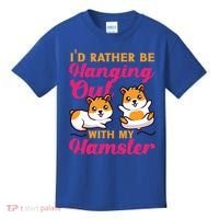 Cute Hamster I'd Rather Be Hanging Out With My Hamster Gift Kids T-Shirt thumb 0