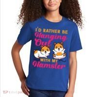 Cute Hamster I'd Rather Be Hanging Out With My Hamster Gift Kids T-Shirt thumb 2