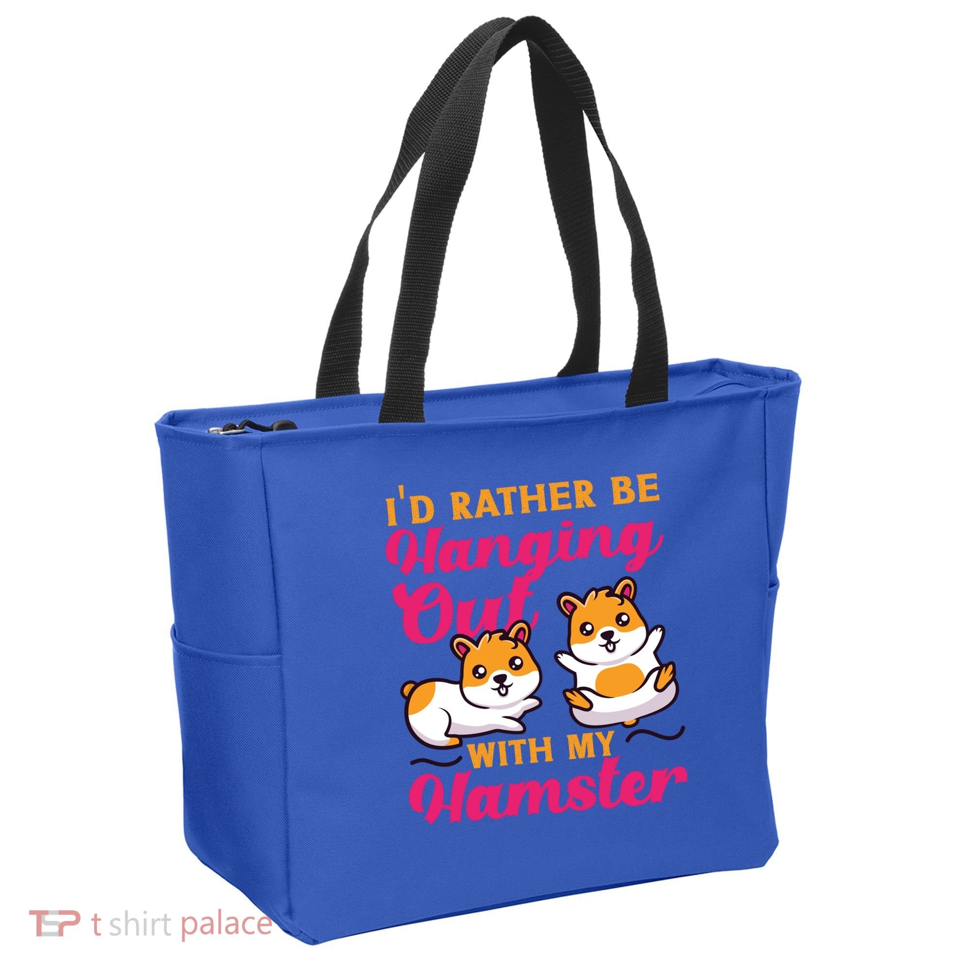 Cute Hamster I'd Rather Be Hanging Out With My Hamster Gift Tote Bag