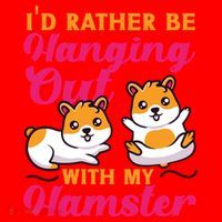 Cute Hamster I'd Rather Be Hanging Out With My Hamster Gift Santa Hat thumb 1