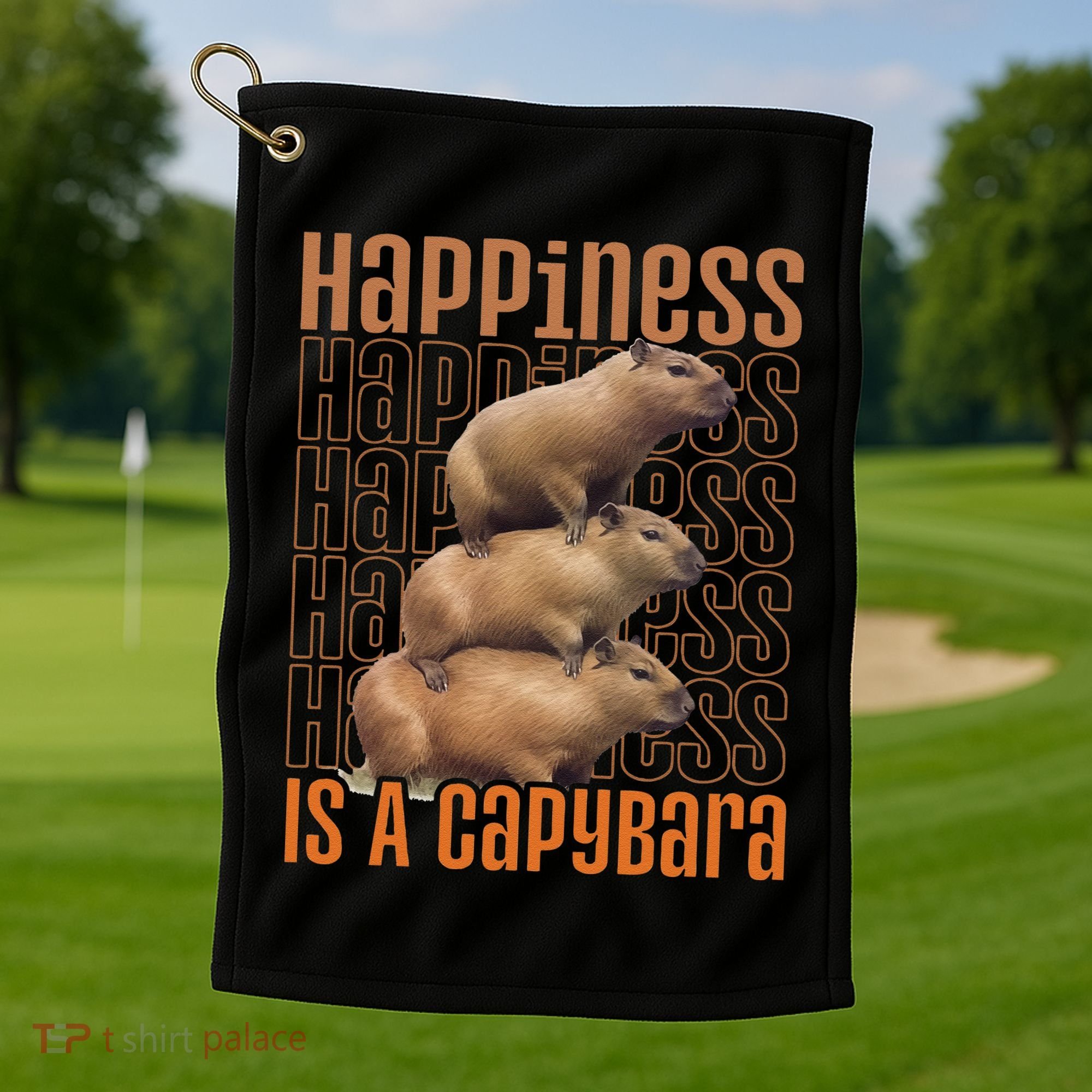 Capybara Happiness Is A Capybara Golf Towel