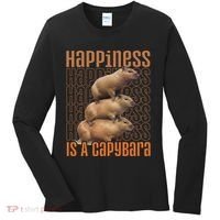 Capybara Happiness Is A Capybara Women's Long Sleeve Shirt thumb 0
