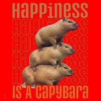 Capybara Happiness Is A Capybara Santa Hat thumb 1