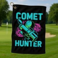 Comet Hunter I Astronomy Golf Towel thumb 1
