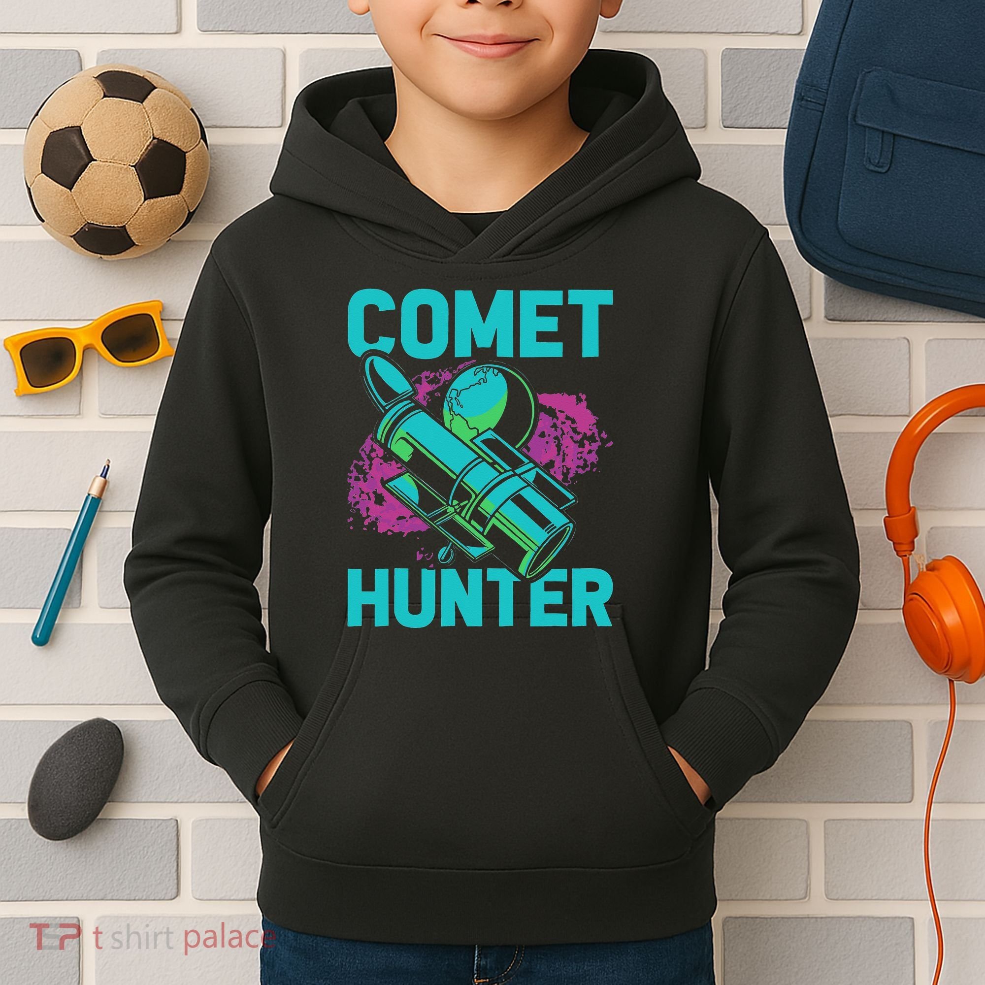 Comet Hunter I Astronomy Kids Hoodie