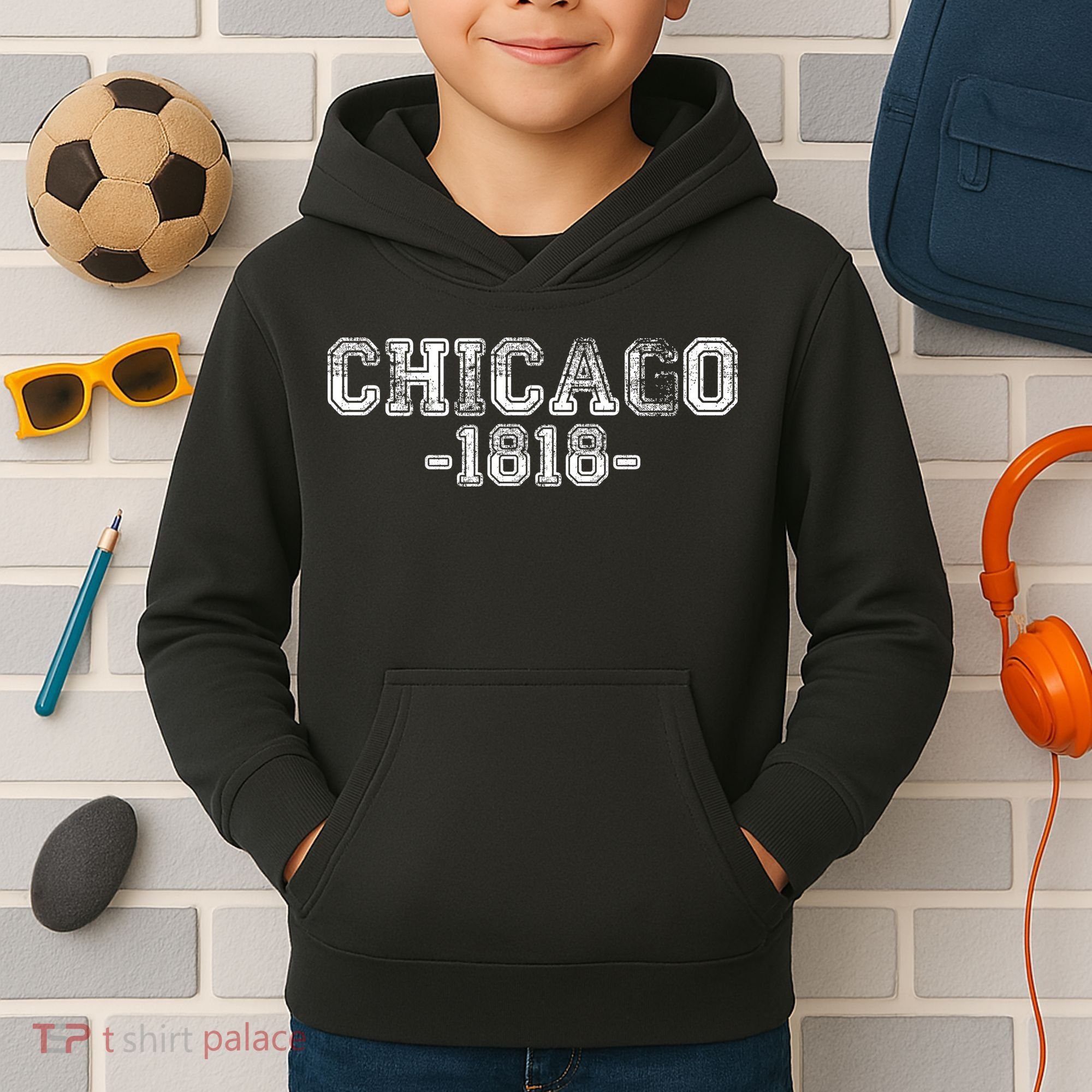 Chicago 1818 Retro Kids Hoodie