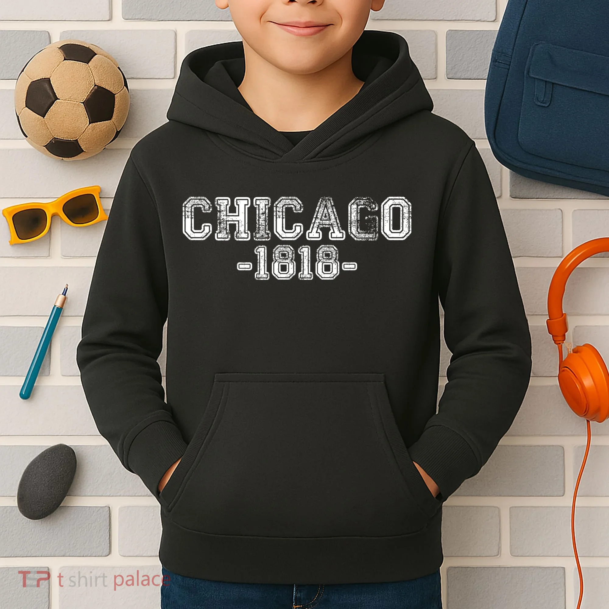 Chicago 1818 Retro Kids Hoodie