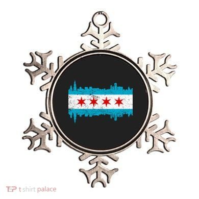 Chicago City Skyline Flag Vintage Ornament