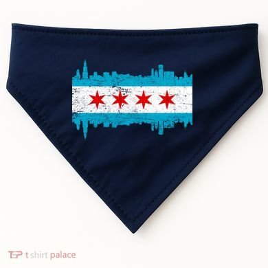 Chicago City Skyline Flag Vintage USA-Made Doggie Bandana