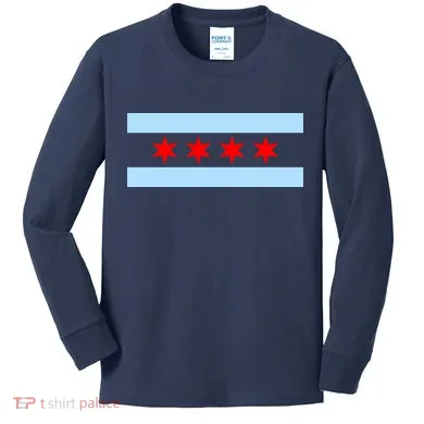 Chicago Flag Kids Long Sleeve Shirt