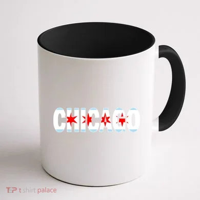 Chicago Flag Star Logo Coffee Mug back