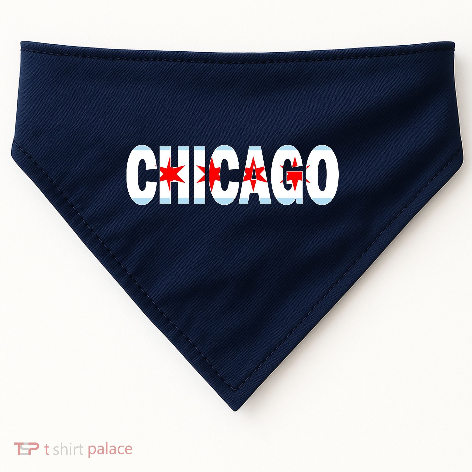 Chicago Flag Star Logo USA-Made Doggie Bandana
