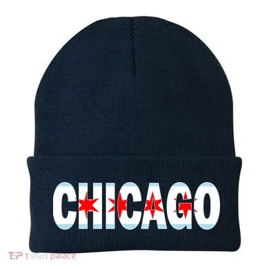 Chicago Flag Star Logo Beanie