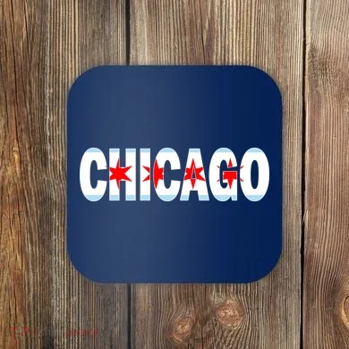 Chicago Flag Star Logo Coaster