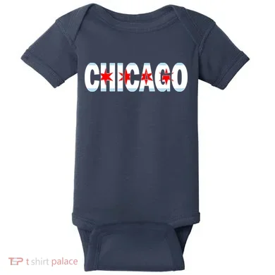 Chicago Flag Star Logo Baby Bodysuit