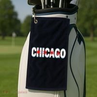 Chicago Flag Star Logo Golf Towel thumb 2