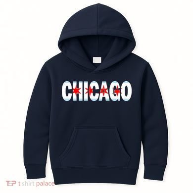 Chicago Flag Star Logo Kids Hoodie