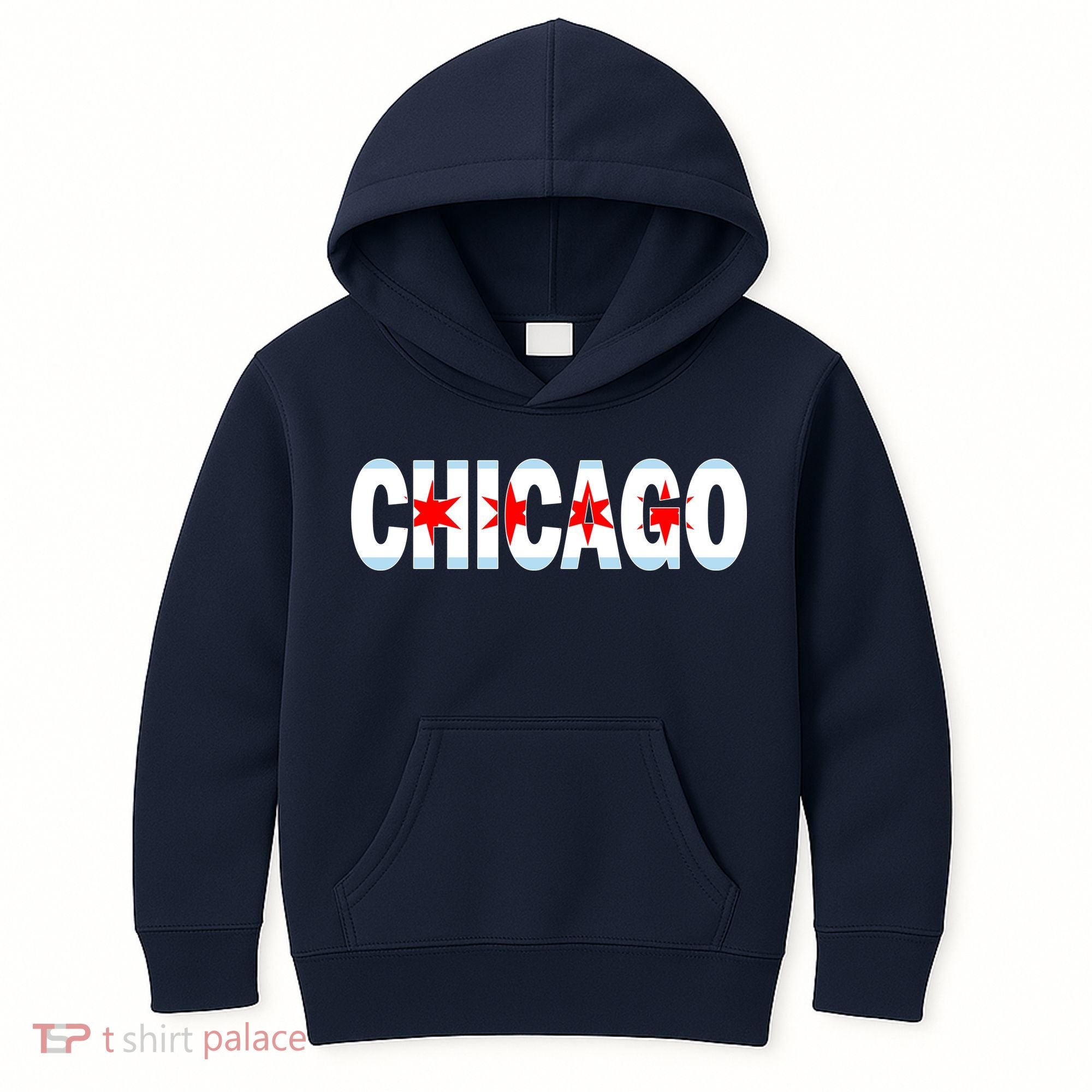Chicago Flag Star Logo Kids Hoodie