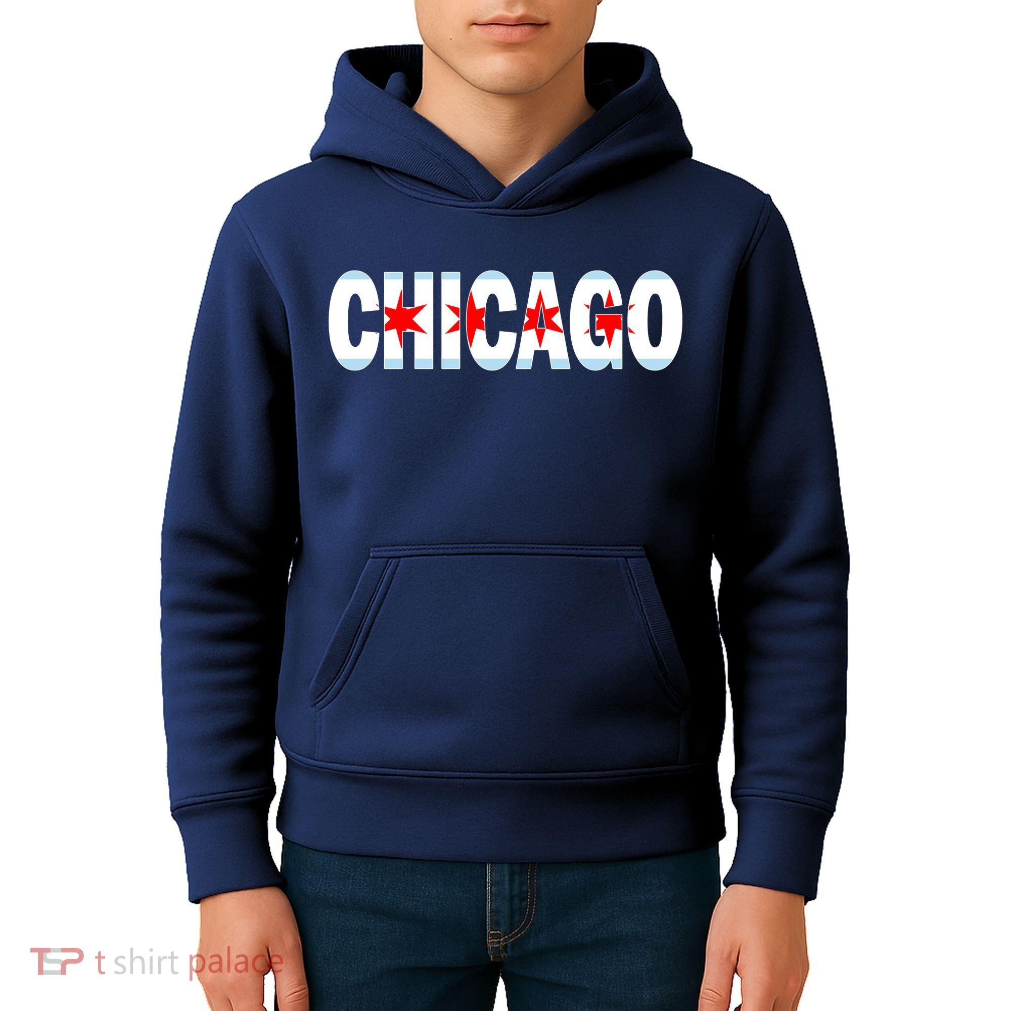 Chicago Flag Star Logo Kids Hoodie