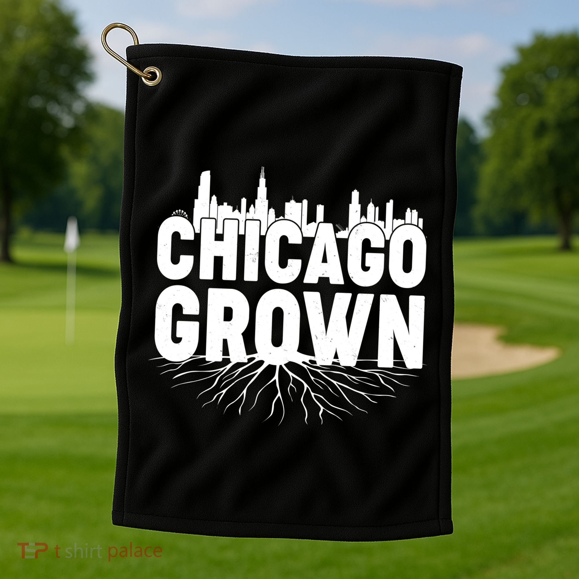 Chicago Grown Skyline Roots Golf Towel