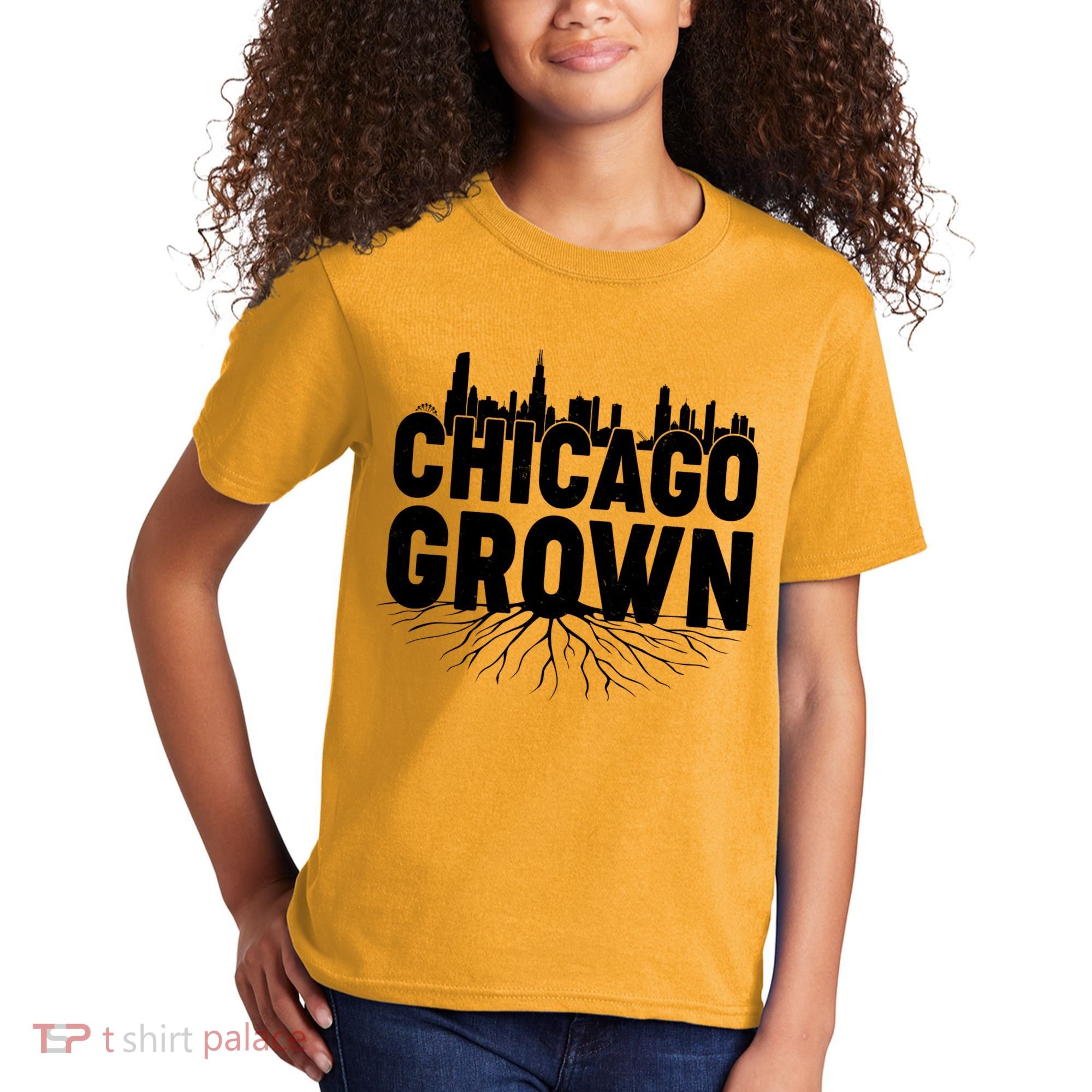 Chicago Grown Skyline Roots Kids T-Shirt