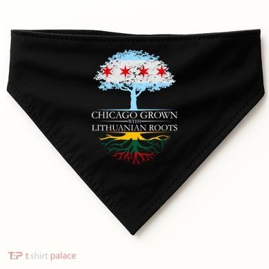 Chicago Grown With Lithuanian Roots USA-Made Doggie Bandana