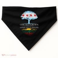 Chicago Grown With Lithuanian Roots USA-Made Doggie Bandana thumb 0