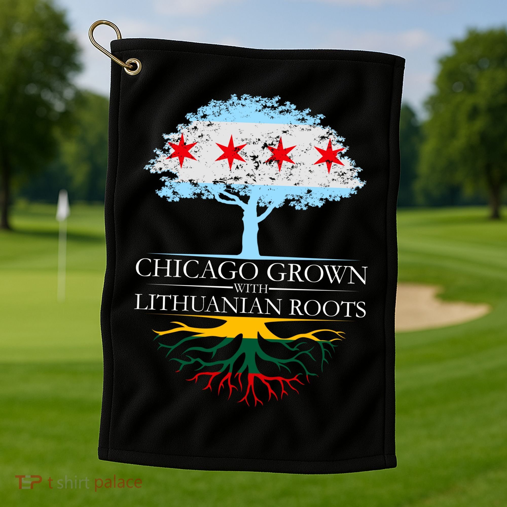 Chicago Grown With Lithuanian Roots Golf Towel