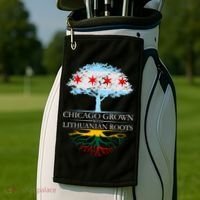 Chicago Grown With Lithuanian Roots Golf Towel thumb 2