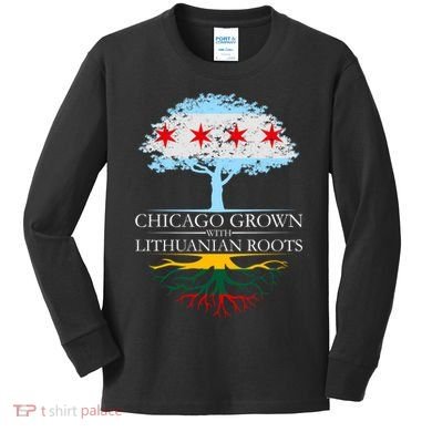Chicago Grown With Lithuanian Roots Kids Long Sleeve Shirt
