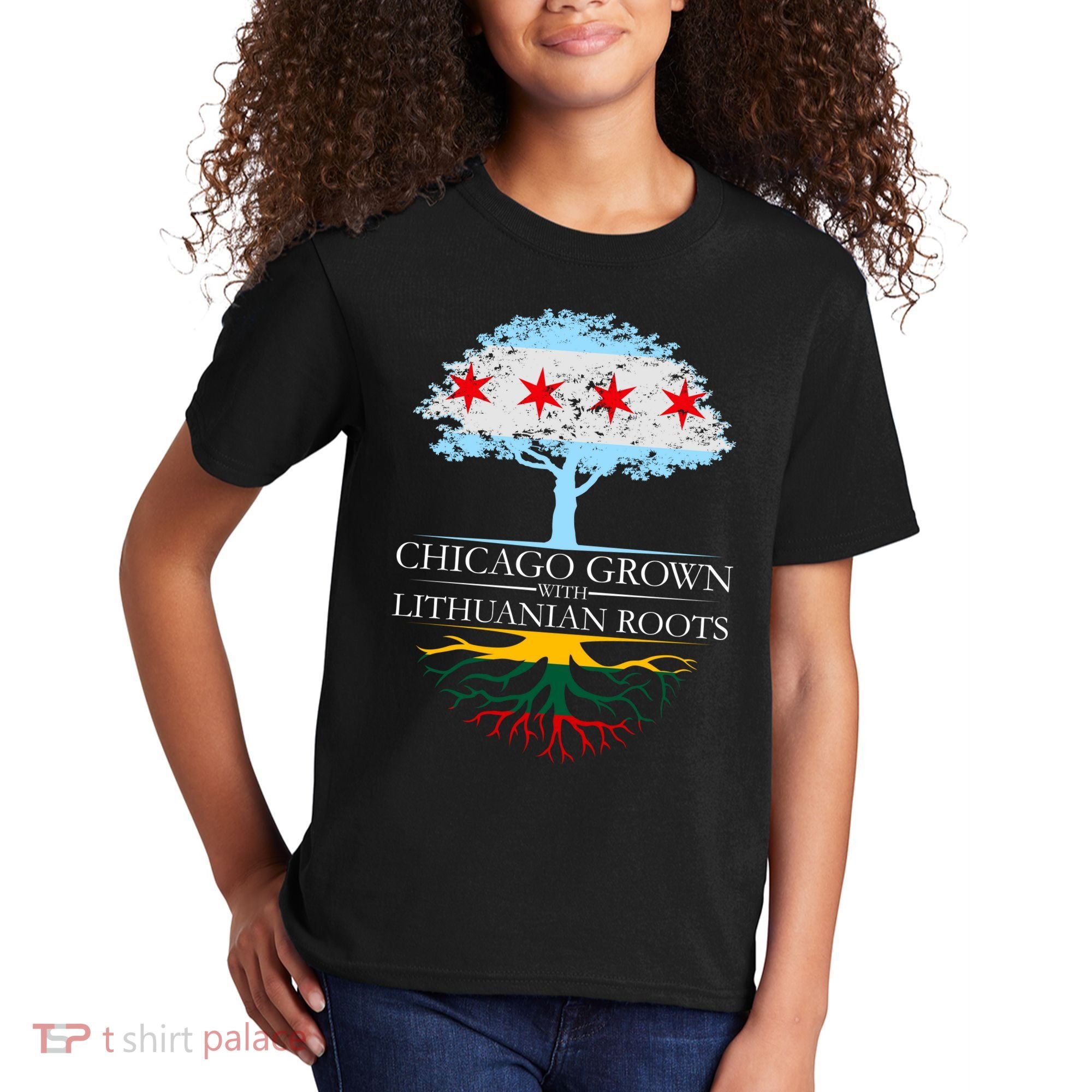 Chicago Grown With Lithuanian Roots Kids T-Shirt