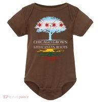 Chicago Grown With Lithuanian Roots Baby Bodysuit thumb 0