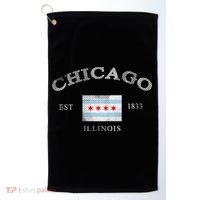 Chicago Illinois Est 1833 Golf Towel thumb 0