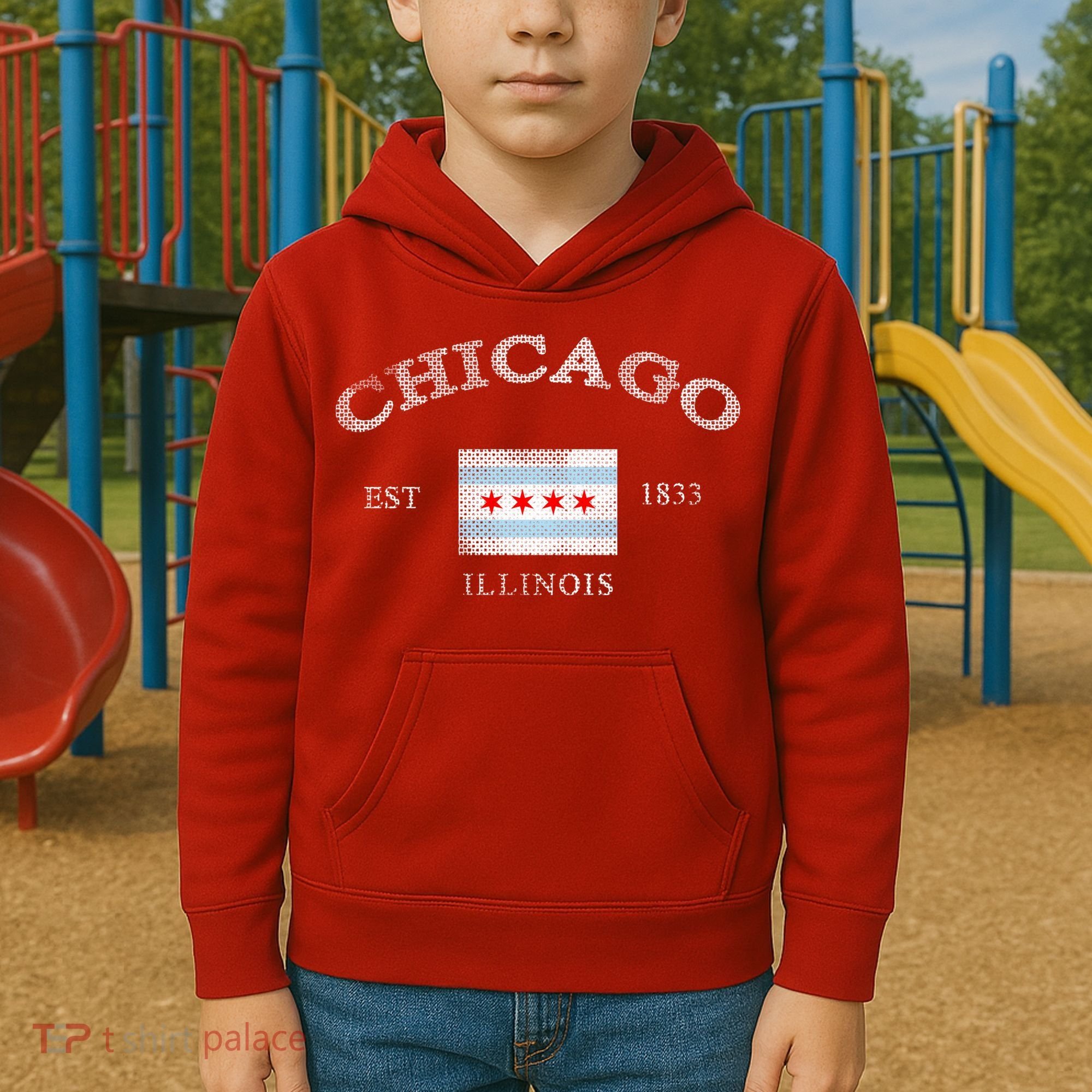 Chicago Illinois Est 1833 Kids Hoodie