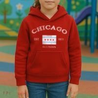 Chicago Illinois Est 1833 Kids Hoodie thumb 3