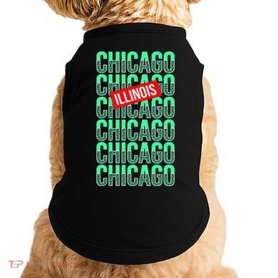 Chicago Illinois Typography Doggie Tank