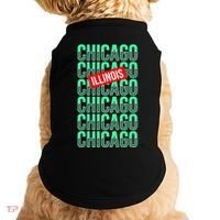 Chicago Illinois Typography Doggie Tank thumb 0
