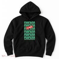 Chicago Illinois Typography Hoodie thumb 0