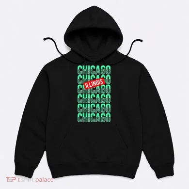 Chicago Illinois Typography Hoodie