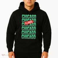 Chicago Illinois Typography Hoodie thumb 2