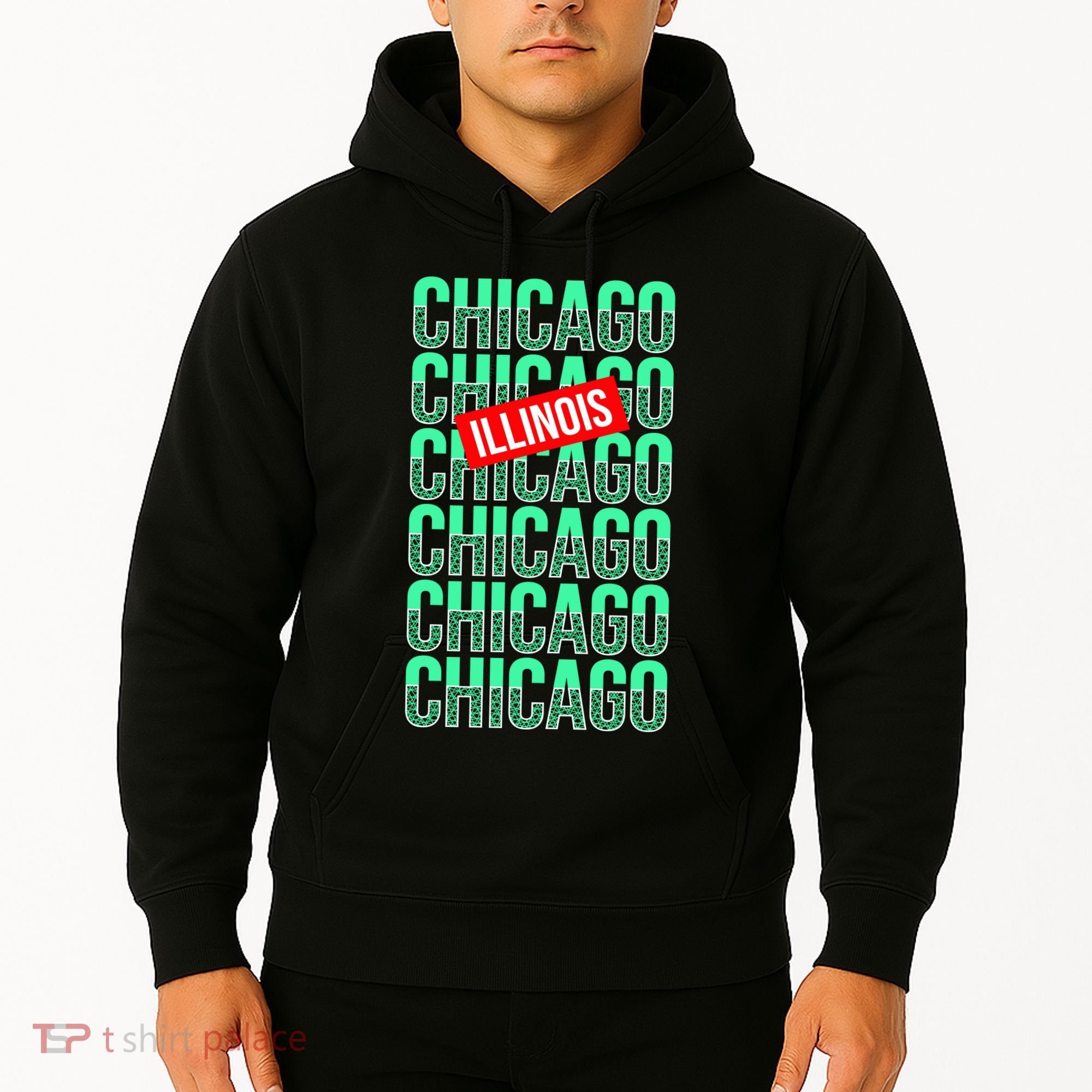 Chicago Illinois Typography Hoodie
