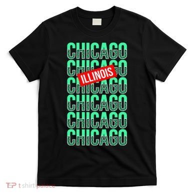 Chicago Illinois Typography T-Shirt