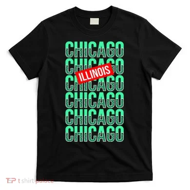 Chicago Illinois Typography T-Shirt