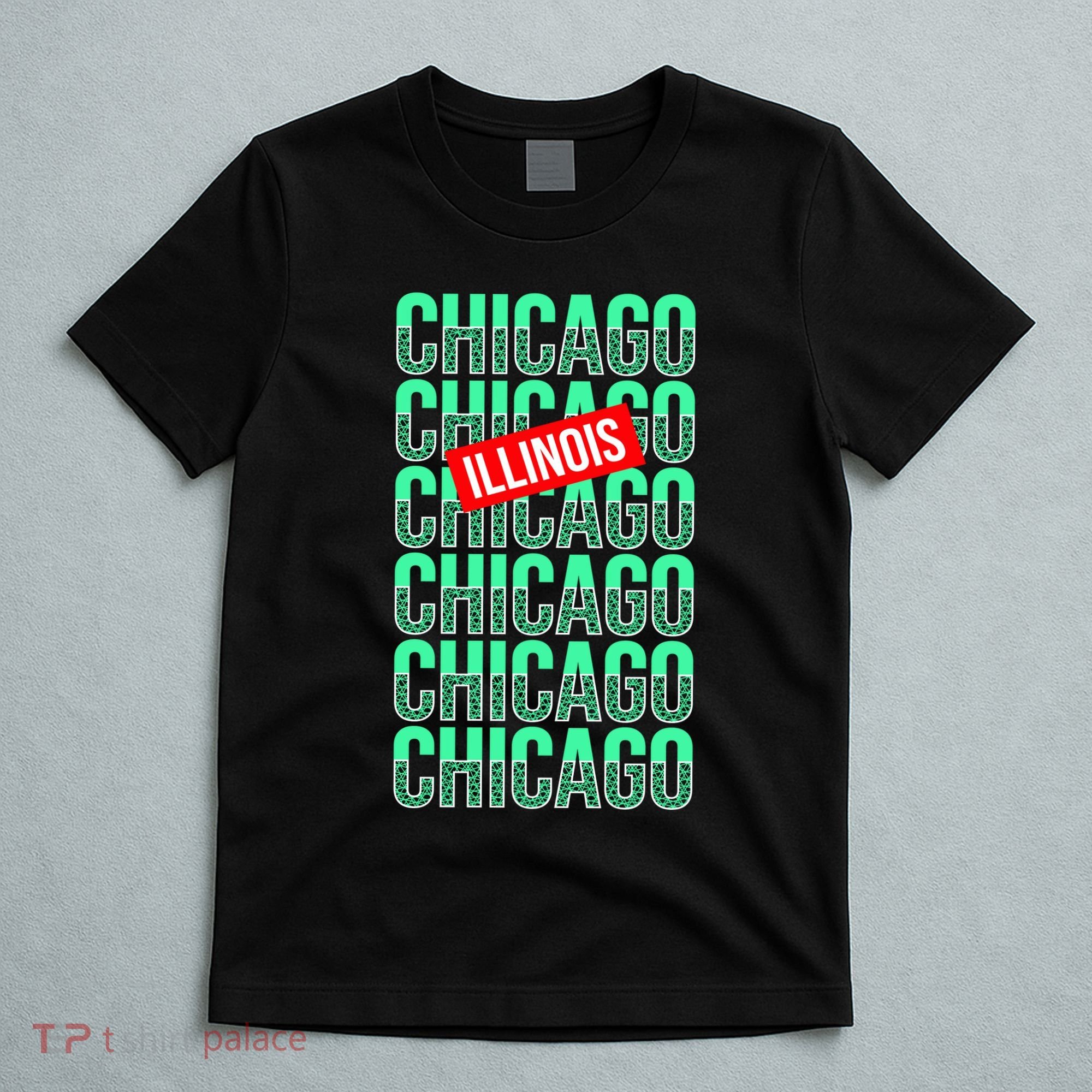 Chicago Illinois Typography T-Shirt