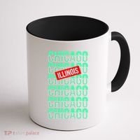 Chicago Illinois Typography Coffee Mug thumb 1